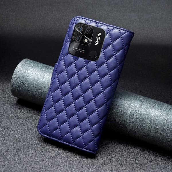 SKALO Xiaomi Redmi 10C BINFEN COLOR Tikattu Lompakko - Sininen
