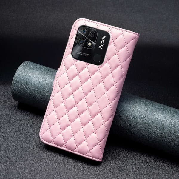 SKALO Xiaomi Redmi 10C BINFEN COLOR Tikattu Lompakko - Pinkki