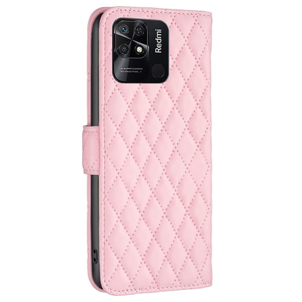 SKALO Xiaomi Redmi 10C BINFEN COLOR Tikattu Lompakko - Pinkki
