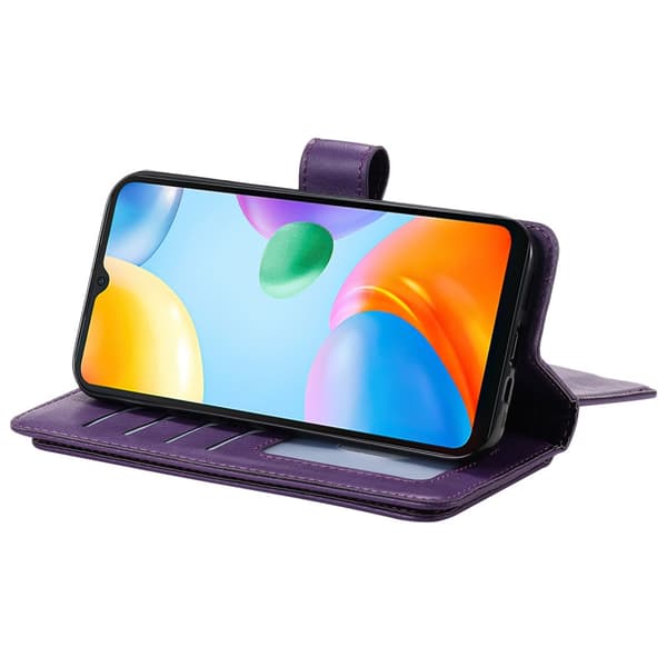 SKALO Xiaomi Redmi 10C 10-lokeroa Lompakkokotelo - Violetti