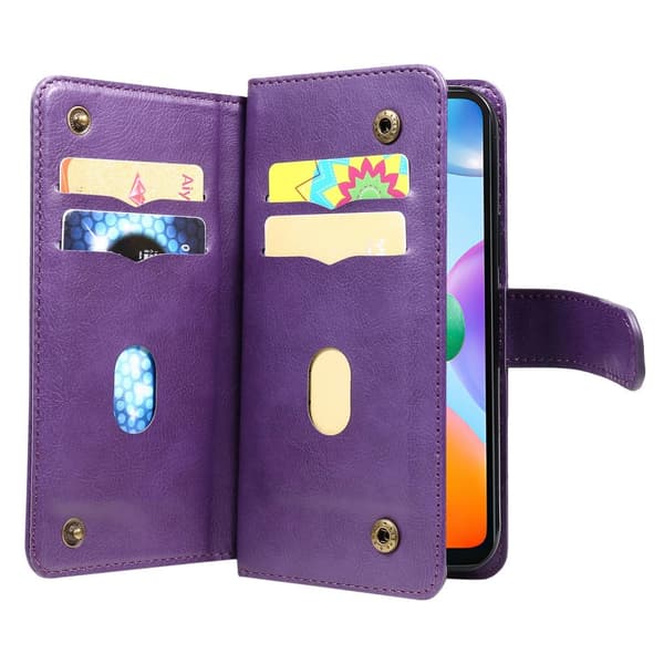 SKALO Xiaomi Redmi 10C 10-lokeroa Lompakkokotelo - Violetti
