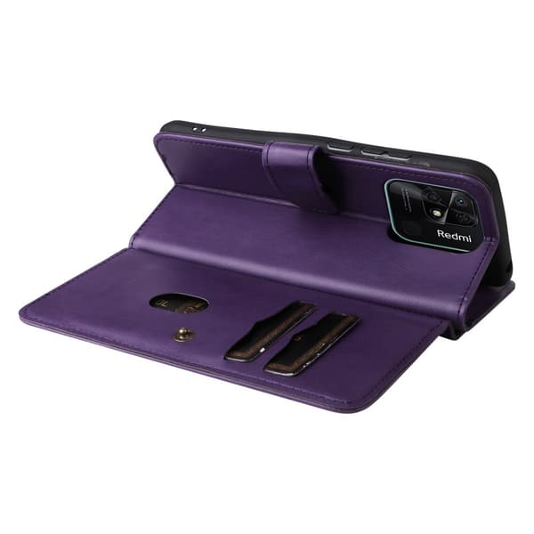 SKALO Xiaomi Redmi 10C 10-lokeroa Lompakkokotelo - Violetti