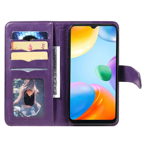 SKALO Xiaomi Redmi 10C 10-lokeroa Lompakkokotelo - Violetti