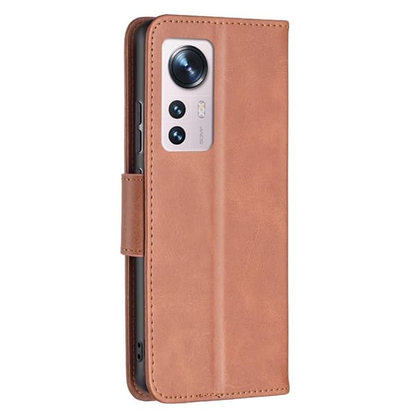 SKALO Xiaomi 12 5G Lompakkokotelo PU-nahkaa - Ruskea
