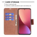 Pikkukuva 6 / 8: SKALO Xiaomi 12 5G Lompakkokotelo PU-nahkaa - Ruskea