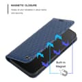 Pikkukuva 5 / 11: SKALO Xiaomi Redmi 10C Rhombus Litchi Lompakkokotelo - Sininen
