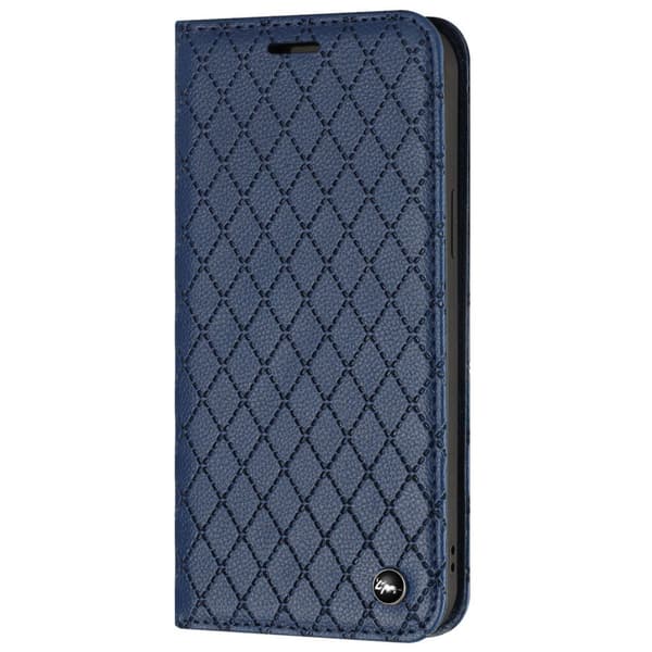 SKALO Xiaomi Redmi 10C Rhombus Litchi Lompakkokotelo - Sininen