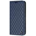 Pikkukuva 10 / 11: SKALO Xiaomi Redmi 10C Rhombus Litchi Lompakkokotelo - Sininen
