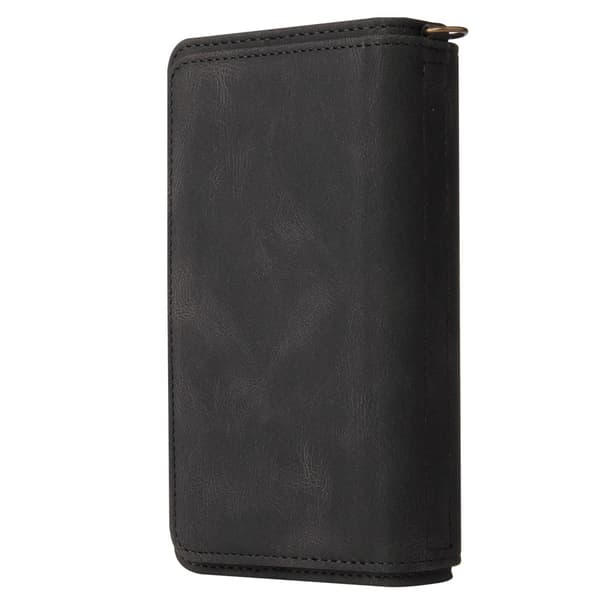 SKALO Xiaomi Redmi 10C Big Wallet 17-lokeroa Lompakkokotelo - Musta