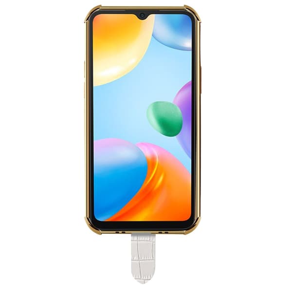 SKALO Xiaomi Redmi 10C Krokodil Guldkant Skal med Handrem - Svart
