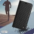 Pikkukuva 6 / 11: SKALO Xiaomi Redmi 10C Rhombus Litchi Lompakkokotelo - Musta