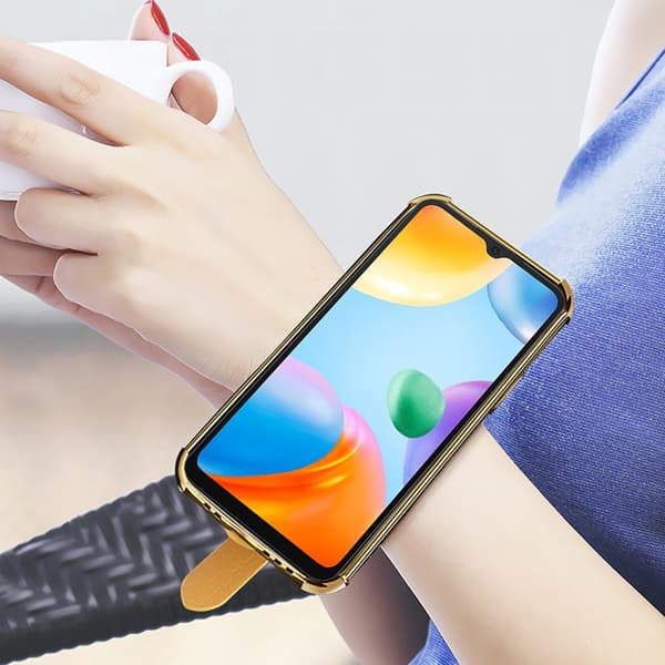 SKALO Xiaomi Redmi 10C Krokotiili Kultainen Reuna Kuori käsihihna - Vihreä