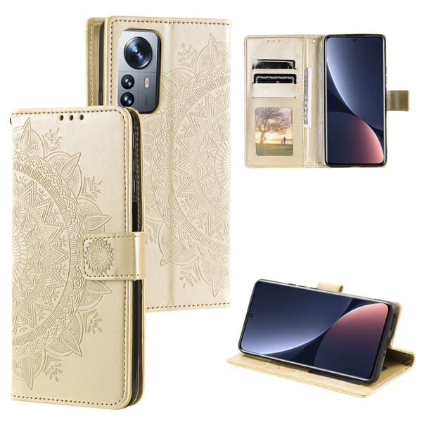 SKALO Xiaomi 12 Mandala Flip Cover - Guld