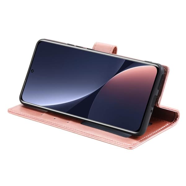 SKALO Xiaomi 12 Mandala lompakkokotelo - Ruusukulta