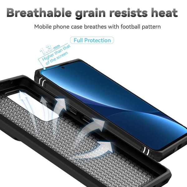 SKALO Xiaomi 12 Pro Armor Hybrid Metallring Kameraslider - Svart