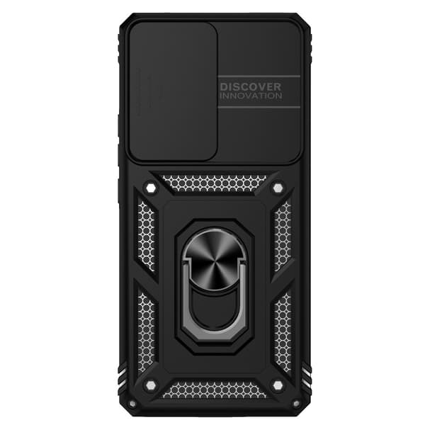 SKALO Xiaomi 12 Pro Armor Hybrid Metallring Kameraslider - Svart