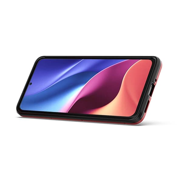 SKALO Xiaomi 12 Armor Hybridi metallirengas kuori - Punainen