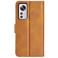 Pikkukuva 3 / 8: SKALO Xiaomi 12 Premium Wallet Lompakkokotelo - Vaaleanruskea