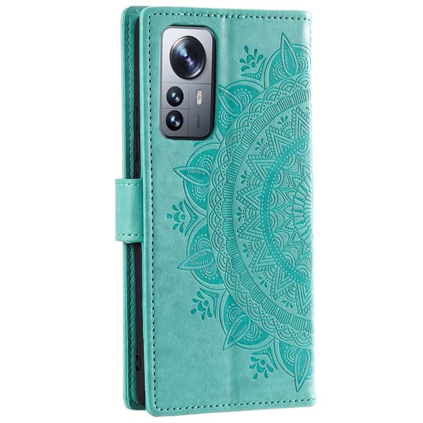 SKALO Xiaomi 12 Pro Mandala Plånboksfodral - Turkos