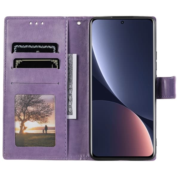SKALO Xiaomi 12 Pro Mandala Flip Cover - Lilla