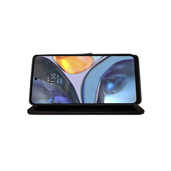 Mobil lommebok 3-kort Motorola Moto G22 - Sort