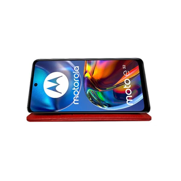 Mobil lommebok 3-kort Motorola Moto E32 - Rød