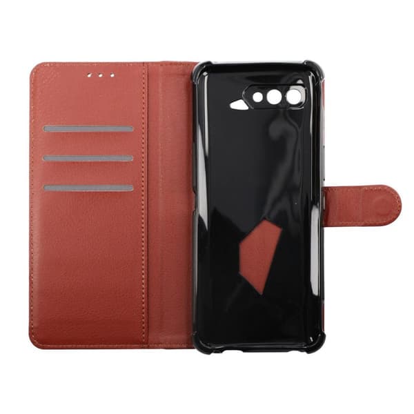 Asus ROG Phone 5s Plånboksfodral med Stativ - Brun
