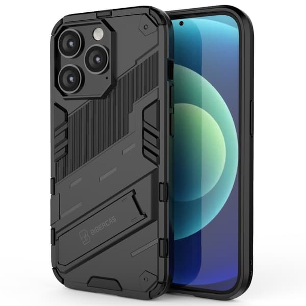 Kickstand Rugged Skal till iPhone 14 Pro Max - Svart