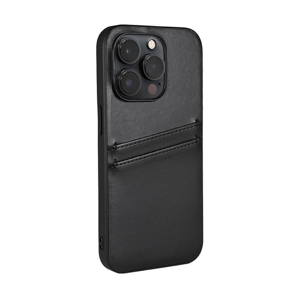 Buffalo iPhone 14 Pro Skal Läder Med 2 Kortfack Svart