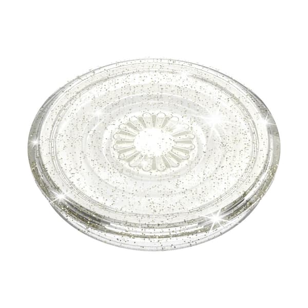 PopSockets Avtagbart Grip med Ställfunktion Clear Glitter Silver