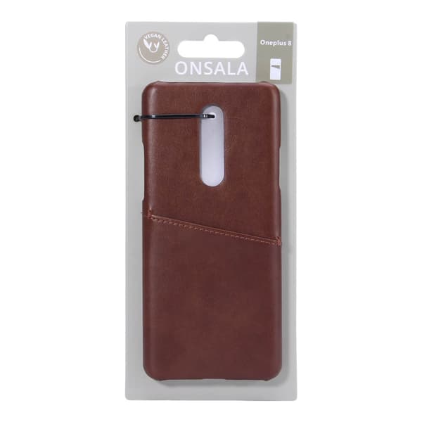 ONSALA OnePlus 8 Skal Kortfack Brun