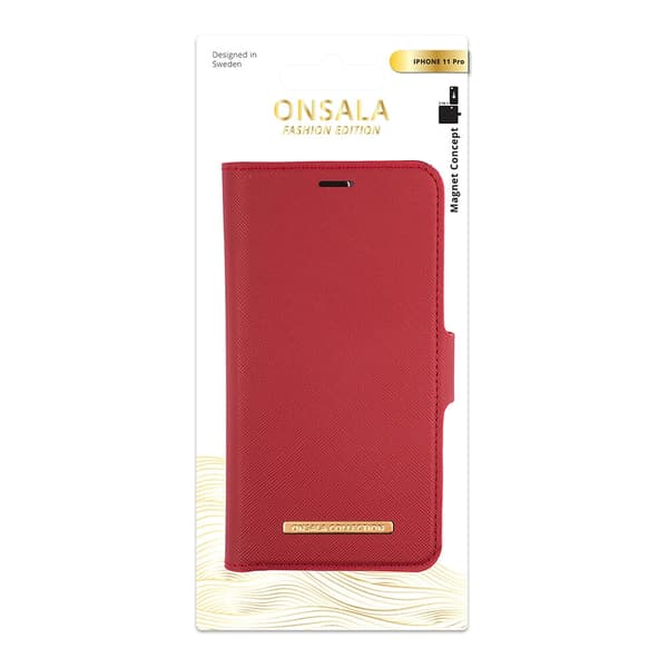 ONSALA iPhone 11 Pro 2in1 Magnet Fodral / Skal Saffiano Red
