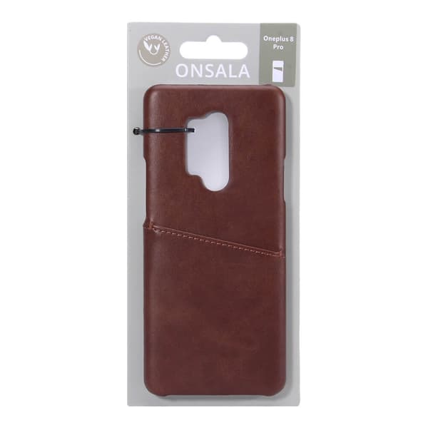 ONSALA OnePlus 8 Pro Skal Kortfack Brun