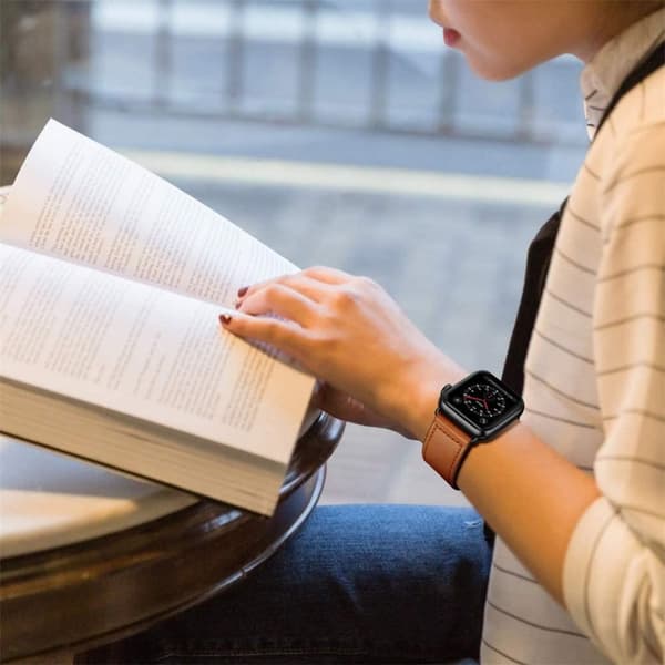 Tech-Protect Äkta Läder Armband Apple Watch 42/44/45/49 mm Brun