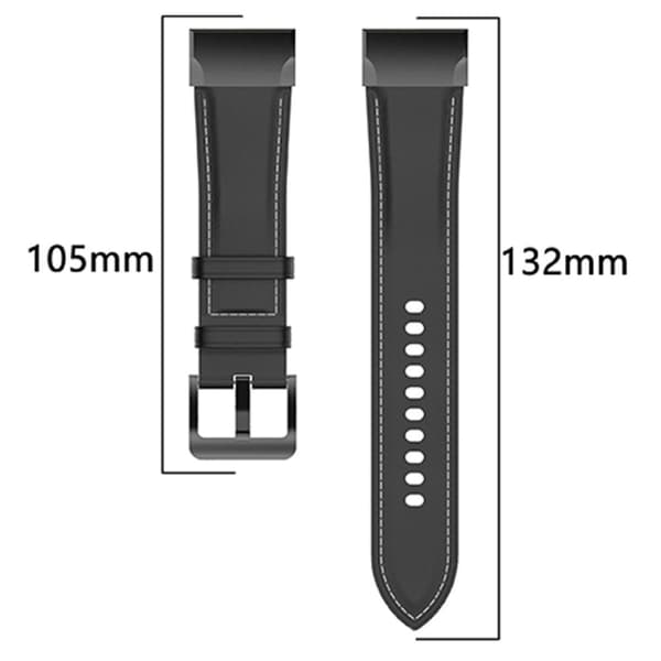 Äkta Läder Armband För Garmin Mörk Brun