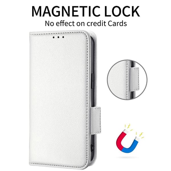 Xiaomi Redmi 9A / 9AT Fodral Litchi Textur Vit
