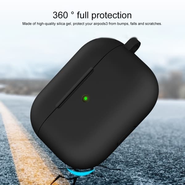 AirPods 3 Skal Silikon Med Krok Svart