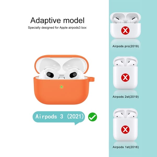 AirPods 3 Skal Silikon Med Krok Orange