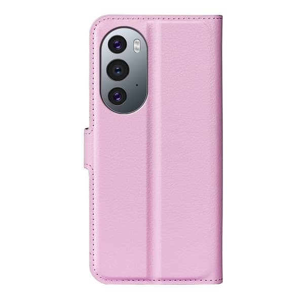 Motorola Edge 30 Pro Fodral Litchi Textur Ljus Rosa