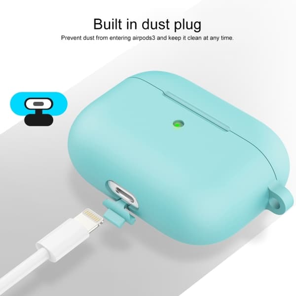 AirPods 3 Skal Silikon Med Krok Cyan