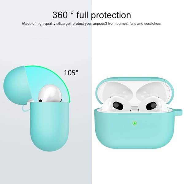 AirPods 3 Skal Silikon Med Krok Cyan