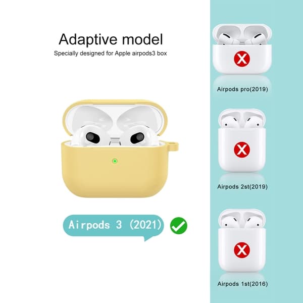 AirPods 3 Skal Silikon Med Krok Gul