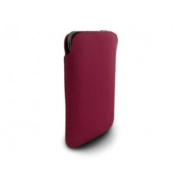 Elegant fodral för i Phone 4 i rött läderfodral med skal till smartphoneskal.
