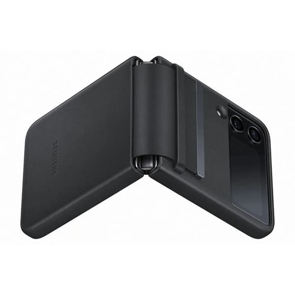 Samsung Original Galaxy Z Flip 4 Kuori Flap Leather Cover Musta