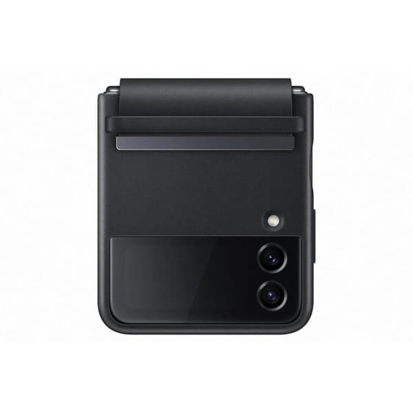 Samsung Original Galaxy Z Flip 4 Kuori Flap Leather Cover Musta