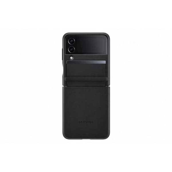 Samsung Original Galaxy Z Flip 4 Kuori Flap Leather Cover Musta