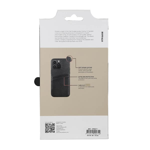Cover PU 2 kort Sort - iPhone 14 Pro Max
