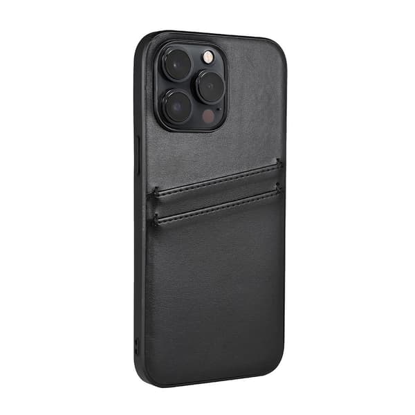 Cover PU 2 kort Sort - iPhone 14 Pro Max