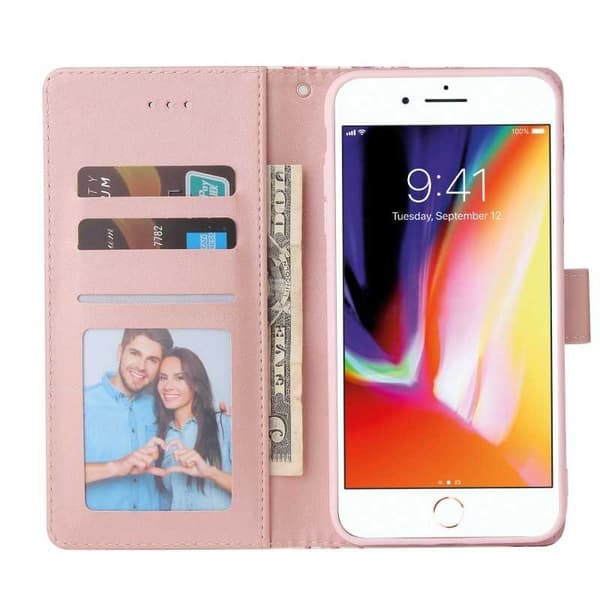 iPhone 7 Plus / 8 Plus Trendikäs lompakkokotelo Sparkle 4-FACK