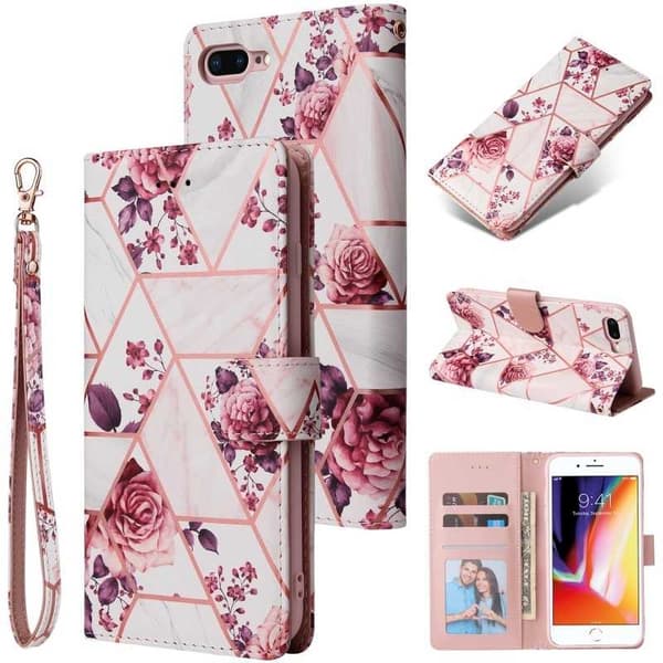 iPhone 7 Plus / 8 Plus Trendikäs lompakkokotelo Sparkle 4-FACK